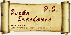 Petka Srećković vizit kartica